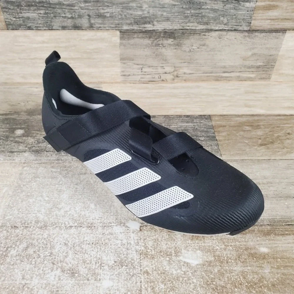 Adidas The Indoor Cycling Shoes Womens 6.5 Core Black White Lace‎ Up